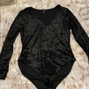 Black velvet bodysuit
